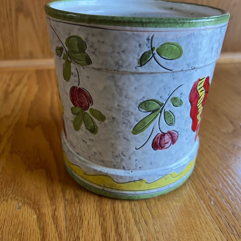 Jay Willfred Hand Painted Italian Pottery Planter‎ Butterfly Floral 30/116